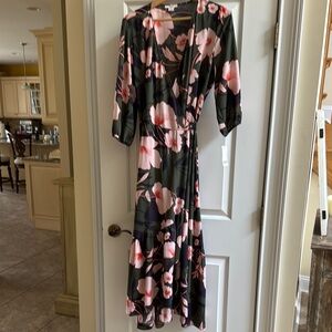 Bar III Pink V-Neck Midi Sundress